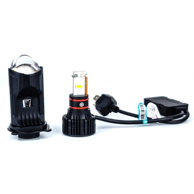 Led лампи головного світла LE-07 H4 6000K 55W з лінзою 9-32V к-т.