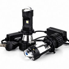 Led лампи головного світла LE-07 H4 6000K 55W з лінзою 9-32V к-т.