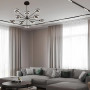 Led люстра 125см димер пульт 10 джерел світла 90Вт сірий з золотими вставками - фото №2
