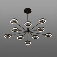 Led люстра 125см диммер пульт 10 источников света 90Вт серый с золотыми вставками