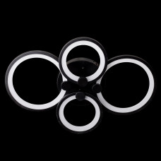 LED люстра черная для гостиной 4 кольца 112Вт 3000-65000К пульт д/у