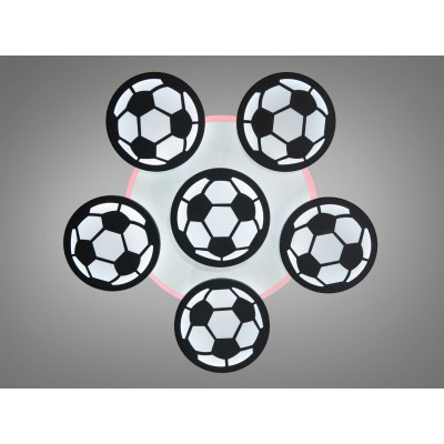 Led люстра чорна футбольна тема 105W 3200-6000К rgb для дитячої