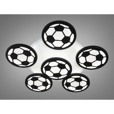 Led люстра чорна футбольна тема 105W 3200-6000К rgb для дитячої