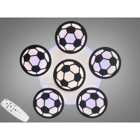 Led люстра чорна футбольна тема 105W 3200-6000К rgb для дитячої