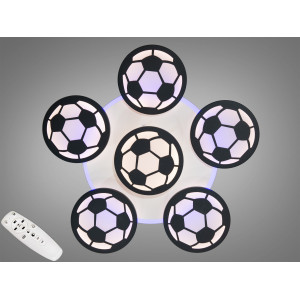 Led люстра чорна футбольна тема 105W 3200-6000К rgb для дитячої