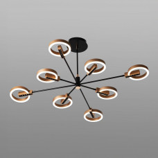 Led люстра черная с золотыми вставками 72 Вт 3 режима света пульт/димер