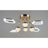 Led люстра для вітальні 76Вт 3200-6500К золотиста, пульт і діммер