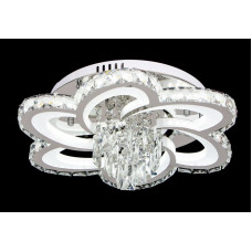 Led люстра «цветок» 128Вт с хрусталем хром пульт ДУ 3200-6000К, диммер