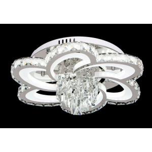 Led люстра «квітка» 128Вт з кришталем хром пульт ДУ 3200-6000К, димер