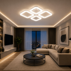 Led люстра потолочная 96W белая с пультом, диммированием, ночником 3000K/40...