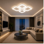 Led люстра потолочная 96W белая с пультом, диммированием, ночником 3000K/4000K/6000K - фото №1