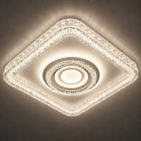 Led потолочная люстра квадратная 85Вт 40×40см 3000-6000К с хрустальным эффе...