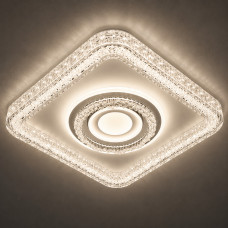 Led потолочная люстра квадратная 85Вт 40×40см 3000-6000К с хрустальным эффе...