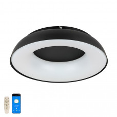 LED люстра современная черная 80W с регулировкой света