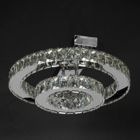 Led люстра з кристалами 74Вт 3000-6000К хром, димер і пульт
