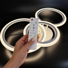 Led люстра с пультом 84Вт белая регулировка света, димер