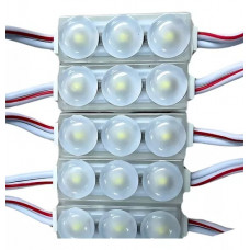 LED модуль 12V SMD2835 3 диода 0.5W холодный белый свет 6500K IP67 с линзой...