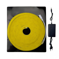 Led неон лимонно-желтый 12V 6×12 мм IP65 120 д.м. 5м с блоком питания