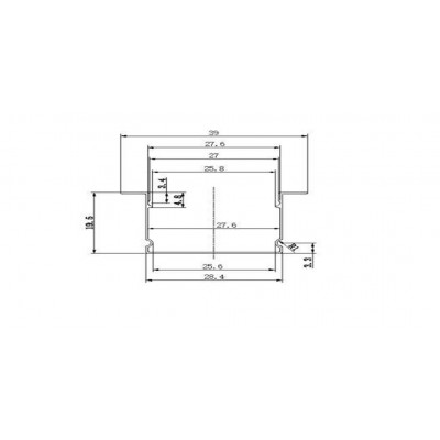 Led профиль для врезного монтажа ЛПВ20 20х30 анодированный 2 метра (цена 1м)