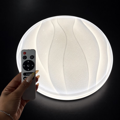 Люстра led 60W RGB-CCT+3000-6000К Ø480 мм з ефектом зоряного неба, пульт