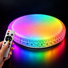Люстра светодиодная декоративная 60W RGB-CCT, 3000K-6000K Ø450 мм с пультом...