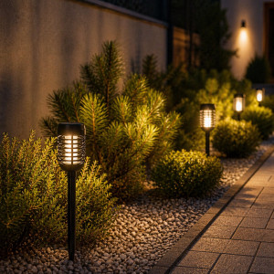 Led светильник с датчиком освещения для сада IP44 1800K солнечная панель