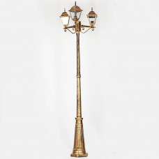 Ліхтар садовий бронзовий 3 лампи Е27 метал 210см