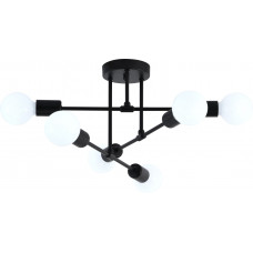 Люстра чорна 6 ламп відкритий дизайн цоколь E27 IP20