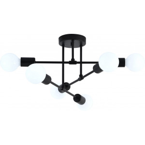 Люстра черная 6 ламп открытый дизайн цоколь E27 IP20