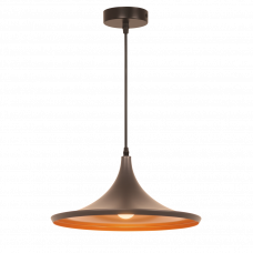 Люстра чорна підвісна з внутрішнім золотом для кухні цоколь Е27