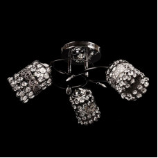 Люстра для спальні з 3 декоративними плафонами хром цоколь E27