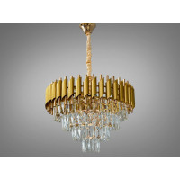 Люстра кришталева золота 9xE14 Ø48 см гачок