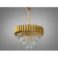 Люстра кришталева золота 9xE14 Ø48 см гачок