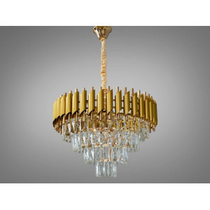 Люстра кришталева золота 9xE14 Ø48 см гачок