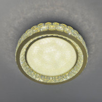 Люстра led 140Вт золотиста кришталеві вставки, три режими з пультом