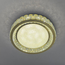 Люстра led 140Вт золотистая хрустальные вставки, три режима с пультом