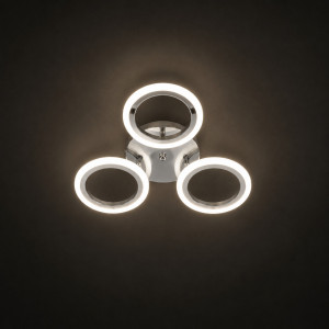 Люстра led 36Вт 3000-6500К 3 джерела світла хром дистанційне керування