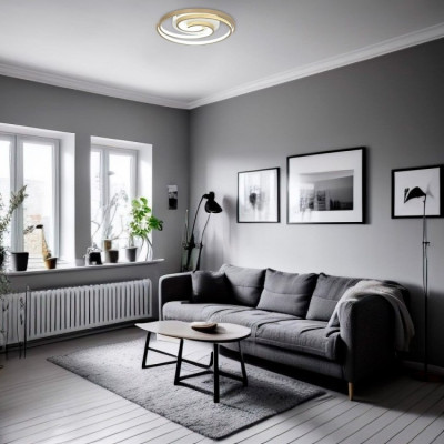 Люстра led 75W золота функція нічника, димер, 3 режими світіння з пультом