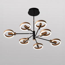 Люстра led черная с золотом 63 Вт димер пульт 7 ламп 3 режима свечения
