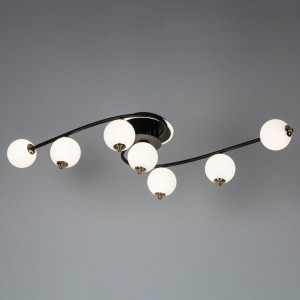 Люстра led для просторных комнат 118Вт 3000-6500К черная с диммером и пульт...