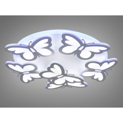 Люстра led стельова з метеликами 105 Вт, RGB, 3200–6000K з пультом