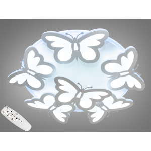 Люстра led стельова з метеликами 105 Вт, RGB, 3200–6000K з пультом