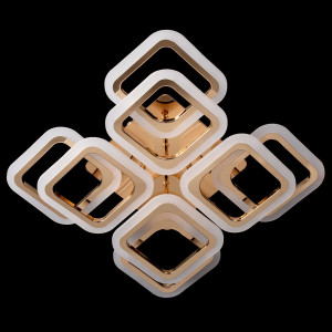 Люстра led з пультом 144Вт золотий каркас/акрил 3 режими світіння