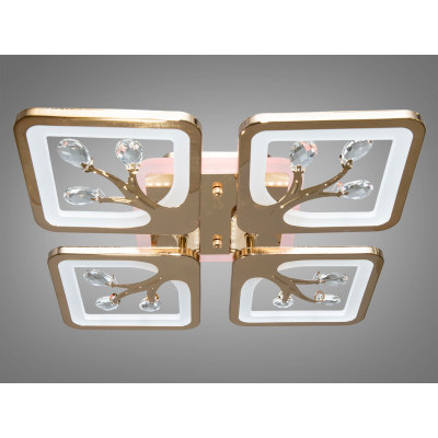 Люстра led золота 85Вт 3200-6000К з нічним режимом і додатковим підсвічуванням