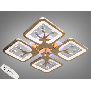 Люстра led золота 85Вт 3200-6000К з нічним режимом і додатковим підсвічуванням