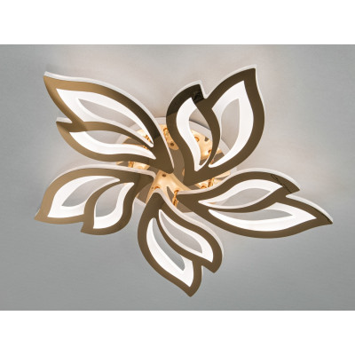 Люстра led золото 80W пелюстки, світловий потік 4400lm, димер, rgb, пульт