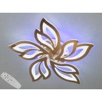 Люстра led золото 80W лепестки, световой поток 4400lm, димер, rgb, пульт