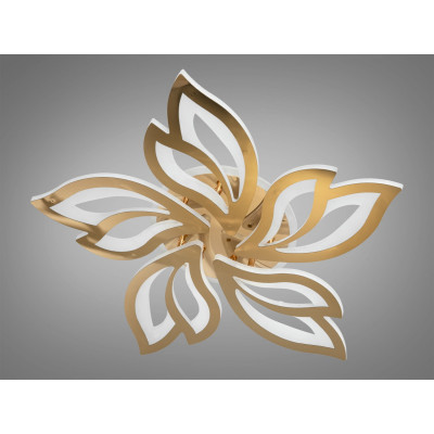 Люстра led золото 80W пелюстки, світловий потік 4400lm, димер, rgb, пульт