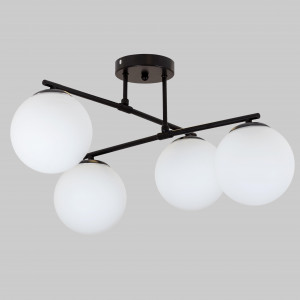 Люстра черная лофт 4 лампы E27 со стеклянными плафонами