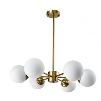 Люстра модерн із золотим каркасом 6 джерел світла цоколь Е27